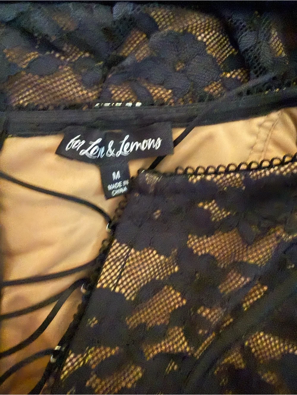 For Love & Lemons Dress Black Lace Built in Body suit